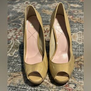 Elegant Nude Peep-Toe Heels